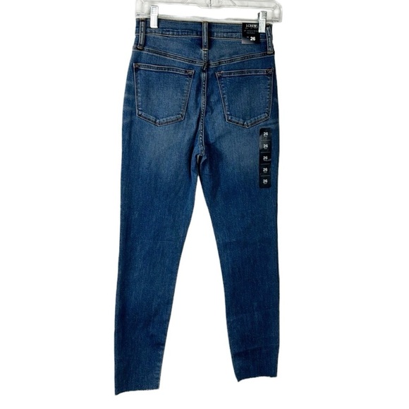 J. Crew 10" High Rise Skinny Stretch Jean Women's 26 Blue Inseam 27" Raw Hem NWT - Picture 2 of 13